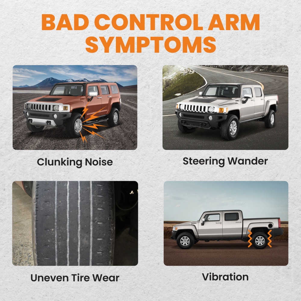 Control Arm Ball Joint Front Upper Lower Lh Rh Set Of 4 compatible pour Hummer H3 H3t