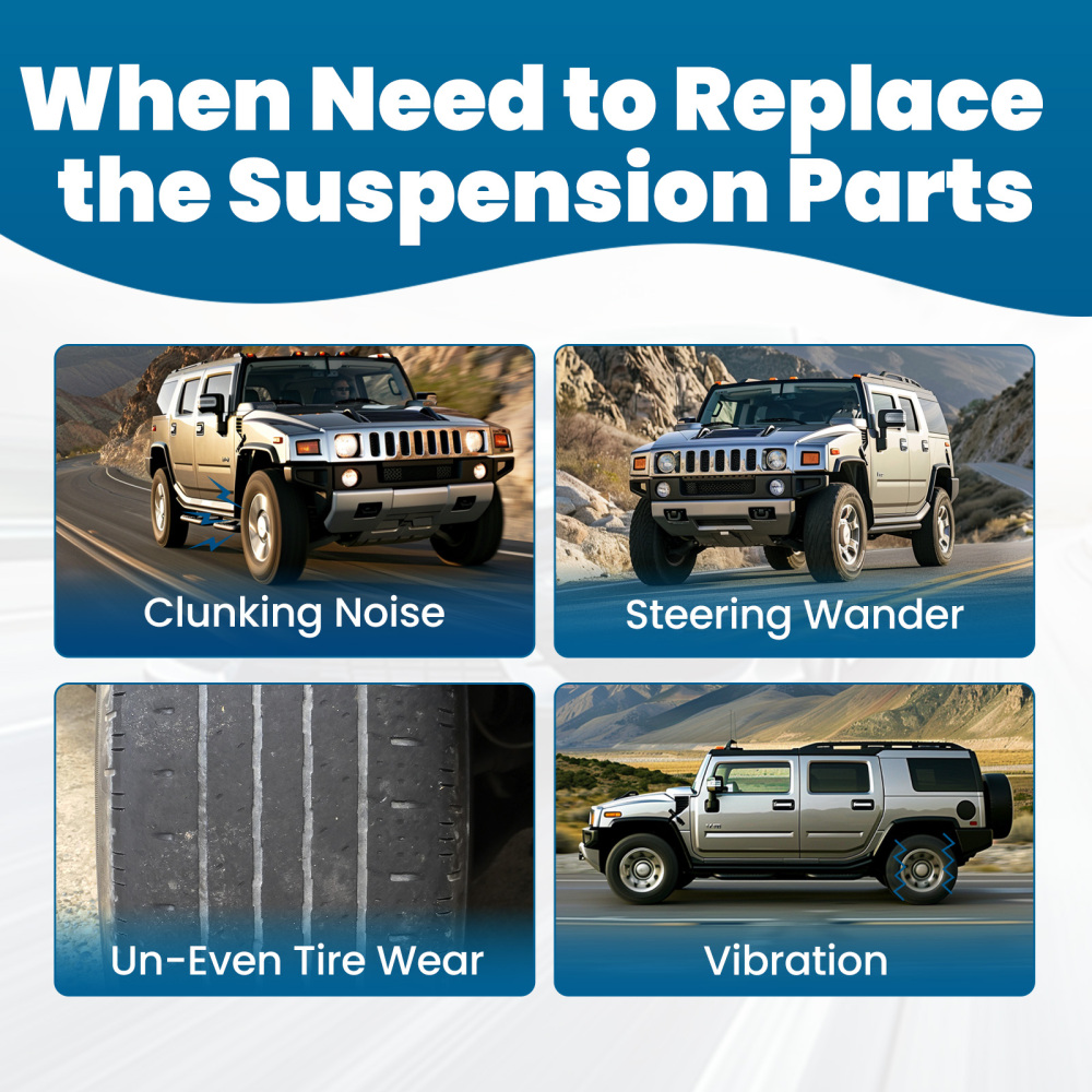 8pcs Front Suspension Control Arm Ball Joint Sway Bar Link Tie Rod compatible for Hummer H3