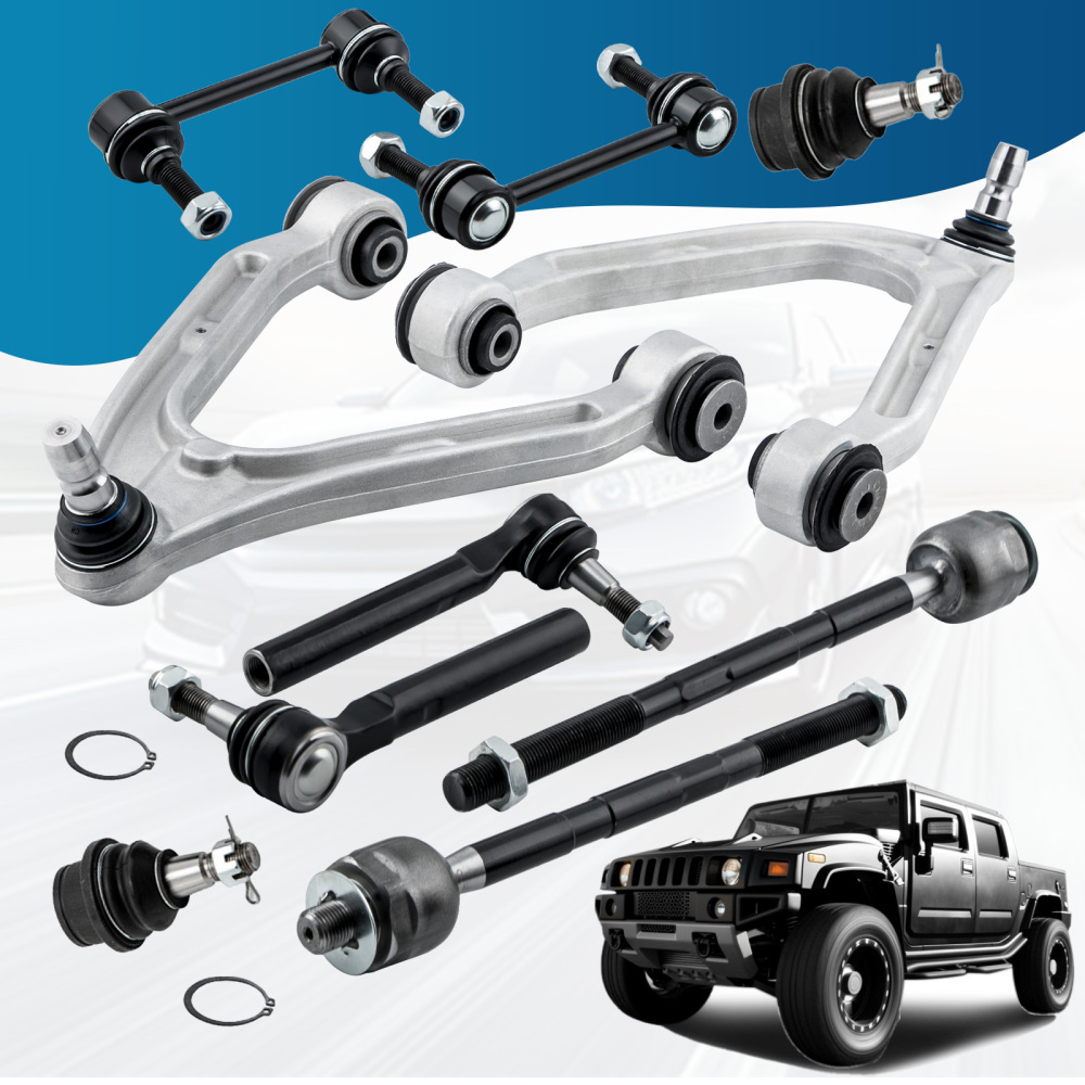 8pcs Front Suspension Control Arm Ball Joint Sway Bar Link Tie Rod compatible for Hummer H3