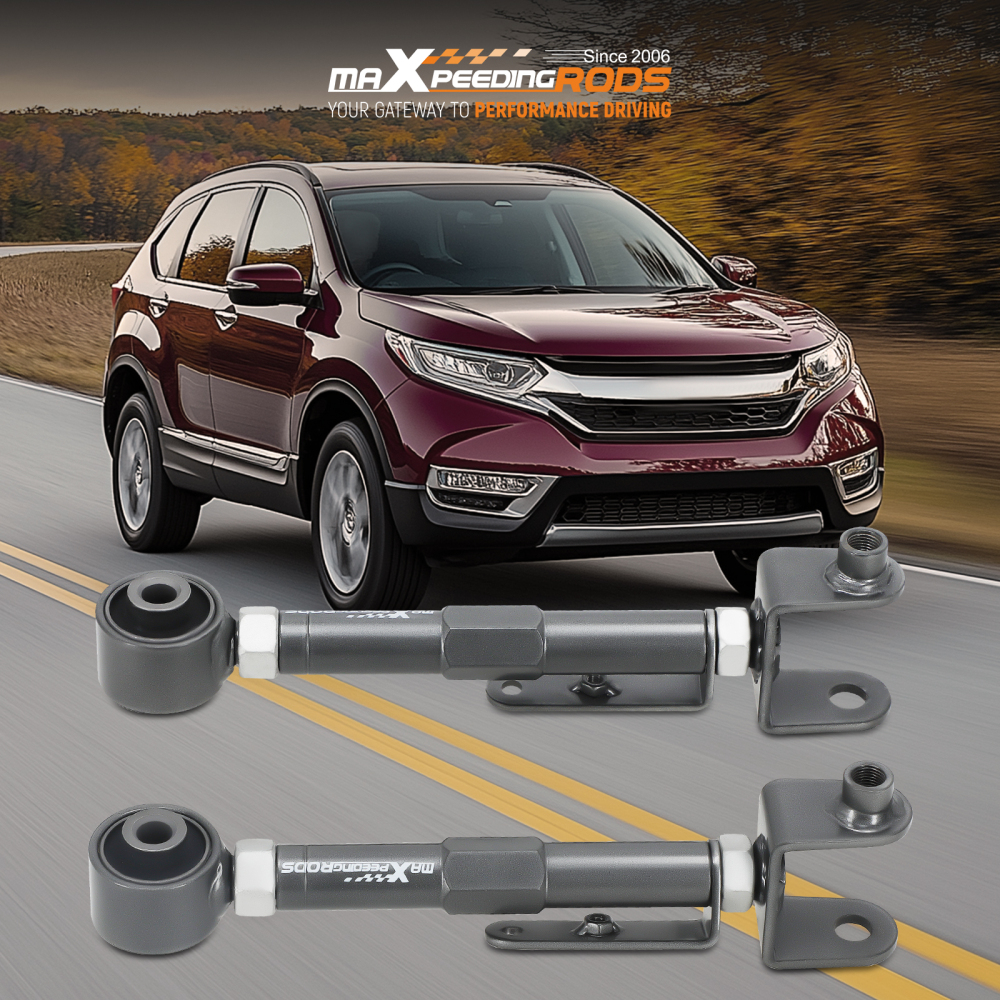 2x Rear Upper Adjustable Camber Control Arm Suspension Kit compatible for Honda CRV 02-06