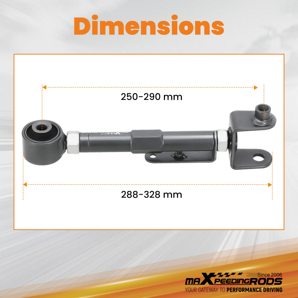 2x Rear Upper Adjustable Camber Control Arm Suspension Kit compatible for Honda CRV 02-06