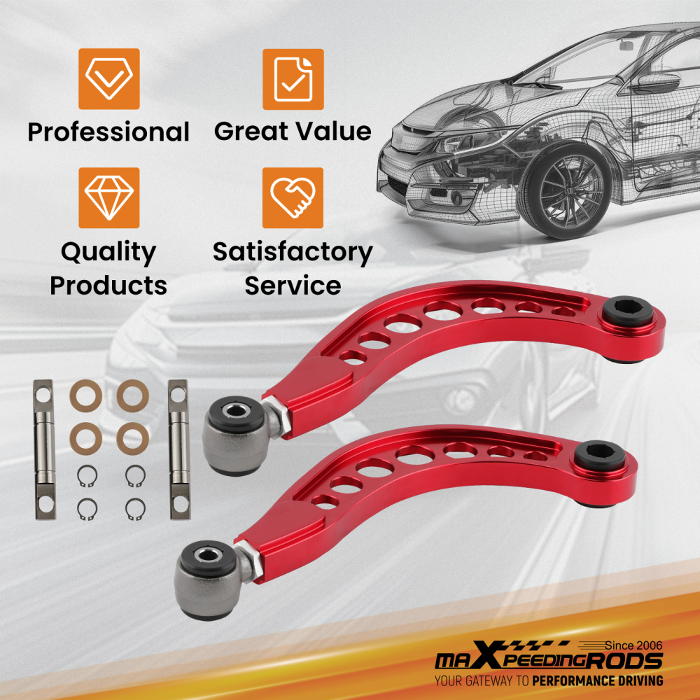 2X REAR UPPER SUSPENSION CAMBER CONTROL ARM compatible for HONDA CIVIC 06-15 DX, LX, EX, SI