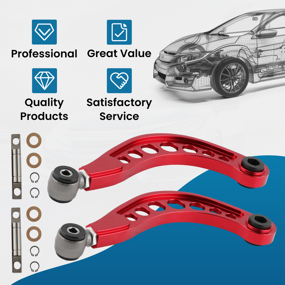 Suspension Adjustable Rear Upper Camber Control Arms Kit compatible for Honda Civic 2006-15
