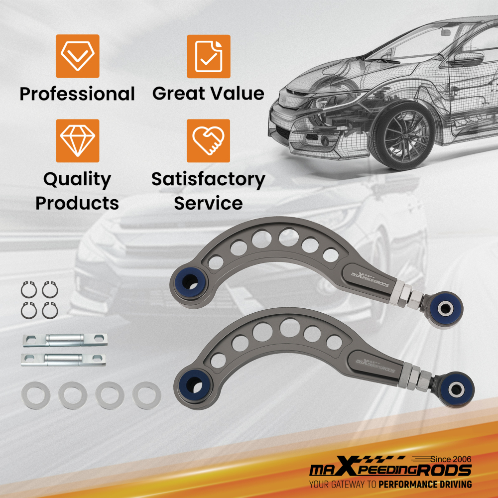 Adjustable Rear Upper Camber Control Arm Kit compatible for Honda Civic Coupe 2006-2015