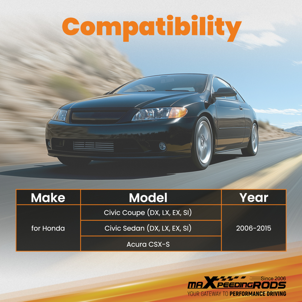 Adjustable Rear Upper Camber Control Arm Kit For Honda Civic Coupe 2006-2015