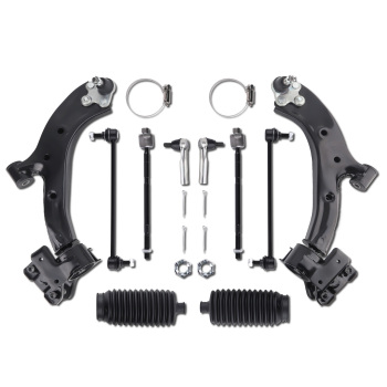 Front Lower Control Arms w/Ball Joints Sway Bars Tie Rod Ends Kit compatible for Honda CR-V