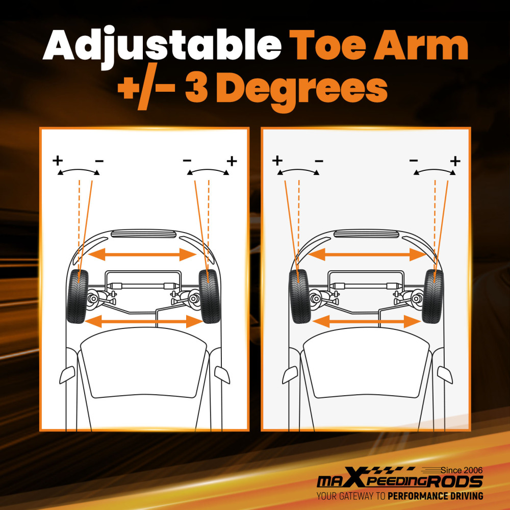 2PCS ADJUSTABLE REAR TOE CONTROL ARMS KIT FOR 1988-00 compatible for HONDA CIVIC CRX 97-01 CR-V