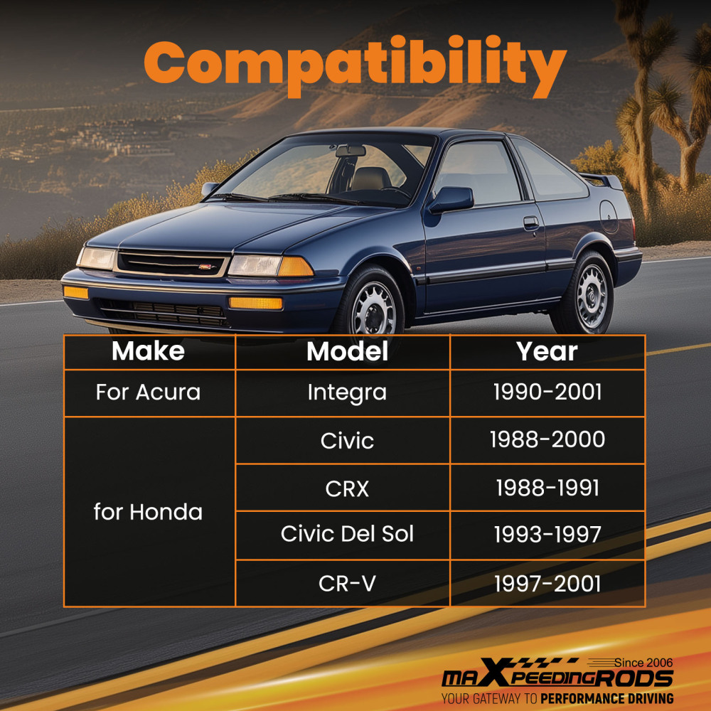 2PCS ADJUSTABLE REAR TOE CONTROL ARMS KIT FOR 1988-00 compatible for HONDA CIVIC CRX 97-01 CR-V