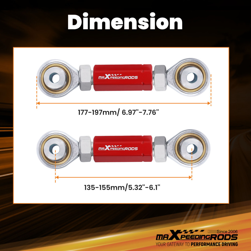 2PCS ADJUSTABLE REAR TOE CONTROL ARMS KIT FOR 1988-00 compatible for HONDA CIVIC CRX 97-01 CR-V