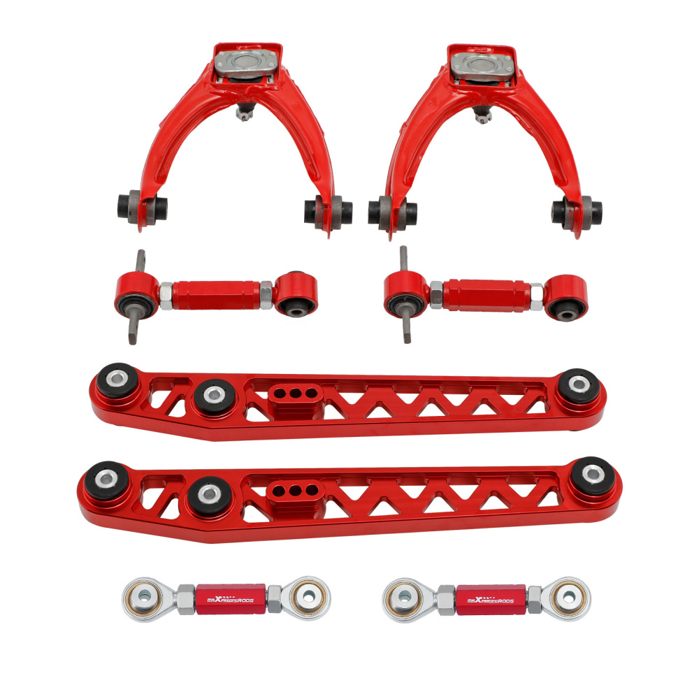 8PCS FRONT REAR CAMBER TOE ARM KIT + LOWER CONTROL ARM compatible for HONDA CIVIC 1996-2000