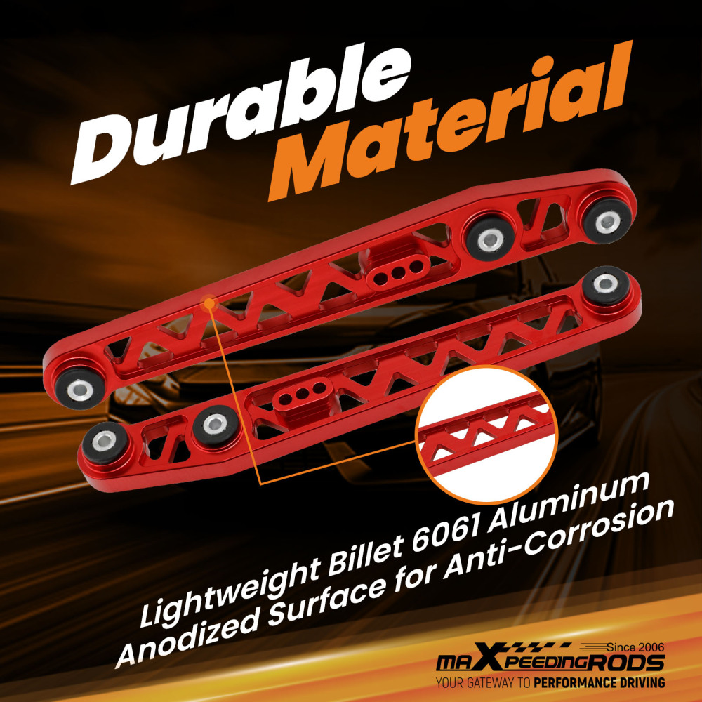 8PCS FRONT REAR CAMBER TOE ARM KIT + LOWER CONTROL ARM compatible for HONDA CIVIC 1996-2000