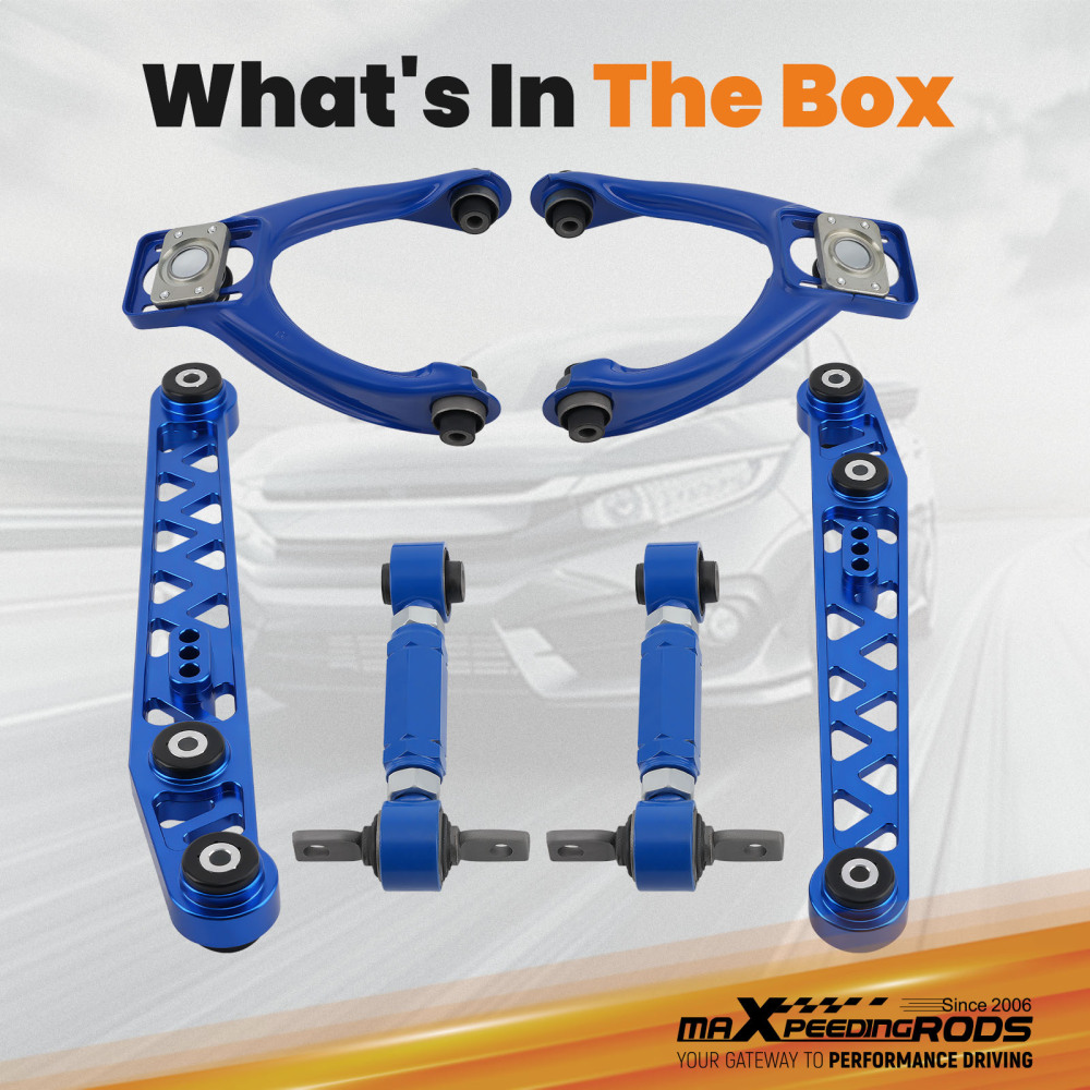 Rear LowerFront Upper Control Arms + Rear Camber Kit For 96-00 Honda Civic