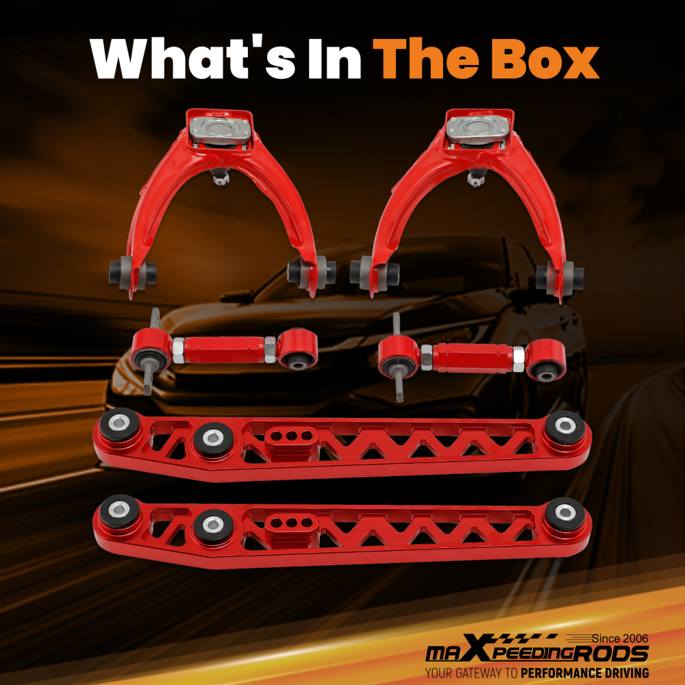 BRAS DECONTRÔLE INFÉRIEURS + KIT DE CARROSSAGE AVANT ETARRIÈRE compatible pour HONDA CIVIC