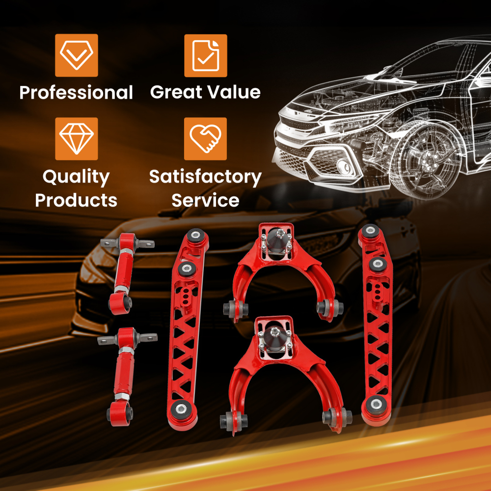 Adjustable Lower Control Arm + FrontRear Camber Kit compatible for Honda Civic 1996-2000