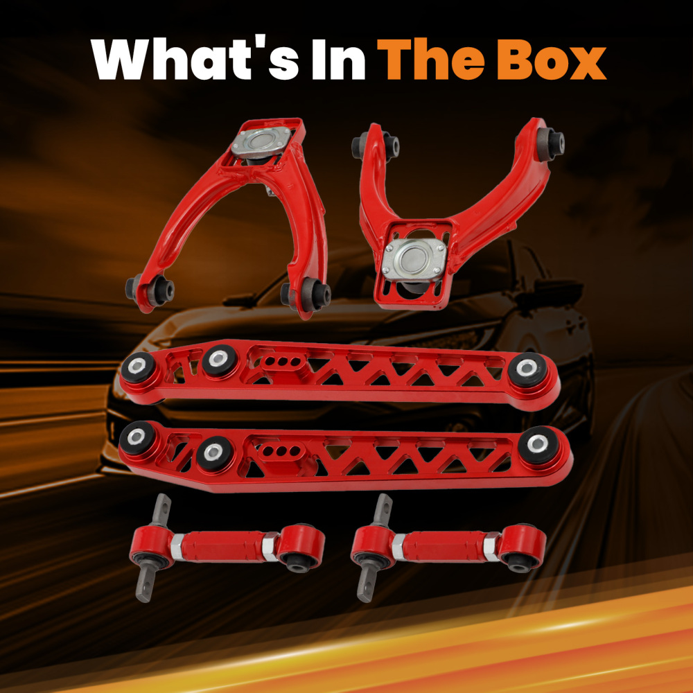 Adjustable Lower Control Arm + FrontRear Camber Kit compatible for Honda Civic 1996-2000