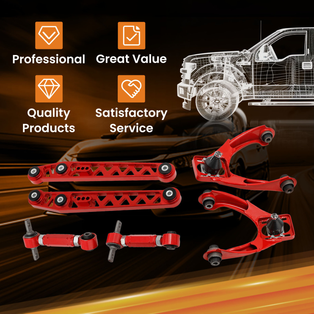 Adjustable Lower Control Arm + FrontRear Camber Kit compatible for Honda Civic 1996-2000