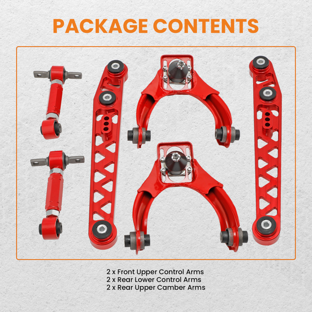 Adjustable Lower Control Arm + FrontRear Camber Kit compatible for Honda Civic 1996-2000