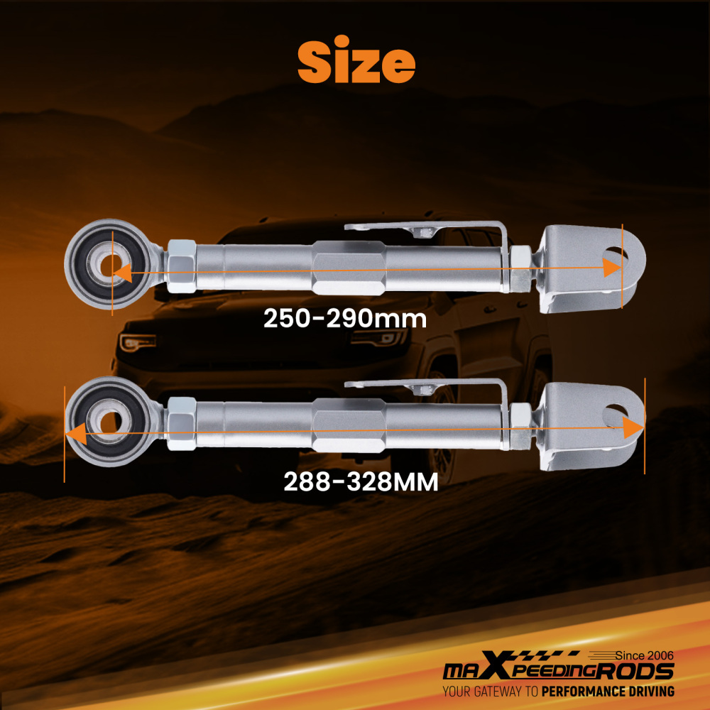 Compatible for Honda CRV 2002 - 2006 Silver Pair Rear Adjustable Camber Control Arms Kit suspension arms