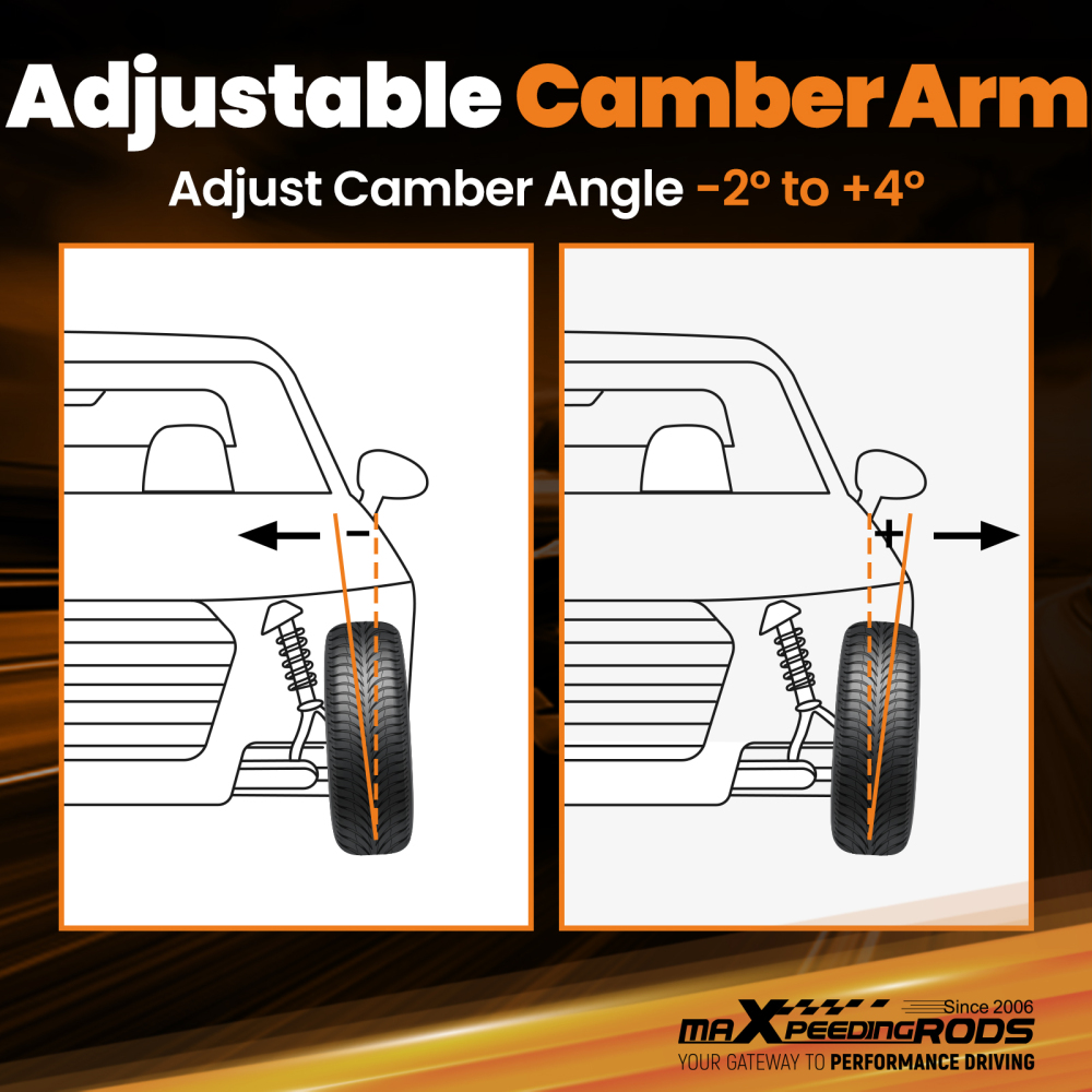 Compatible for Honda CRV 2002 - 2006 Silver Pair Rear Adjustable Camber Control Arms Kit suspension arms