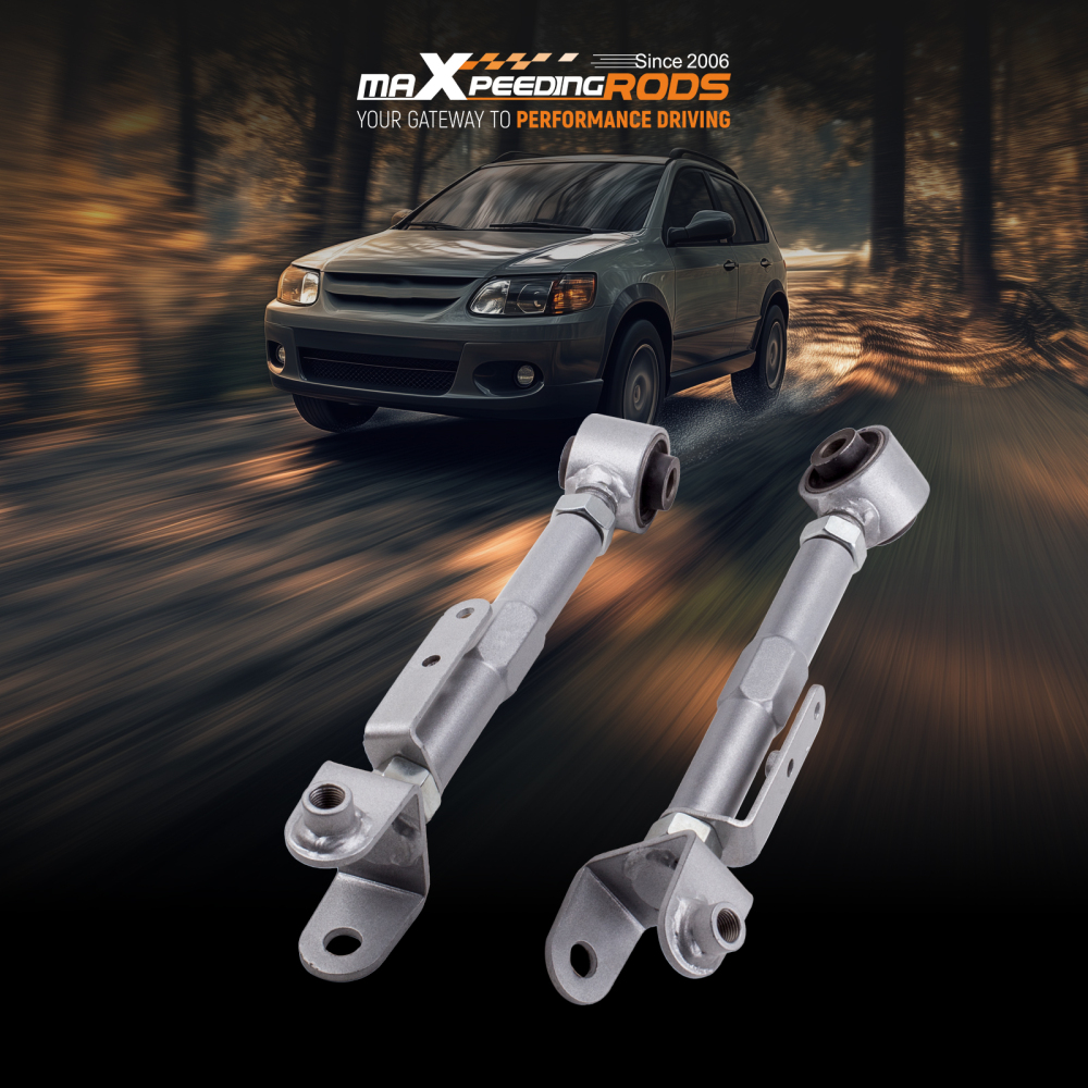 Compatible for Honda CRV 2002 - 2006 Silver Pair Rear Adjustable Camber Control Arms Kit suspension arms
