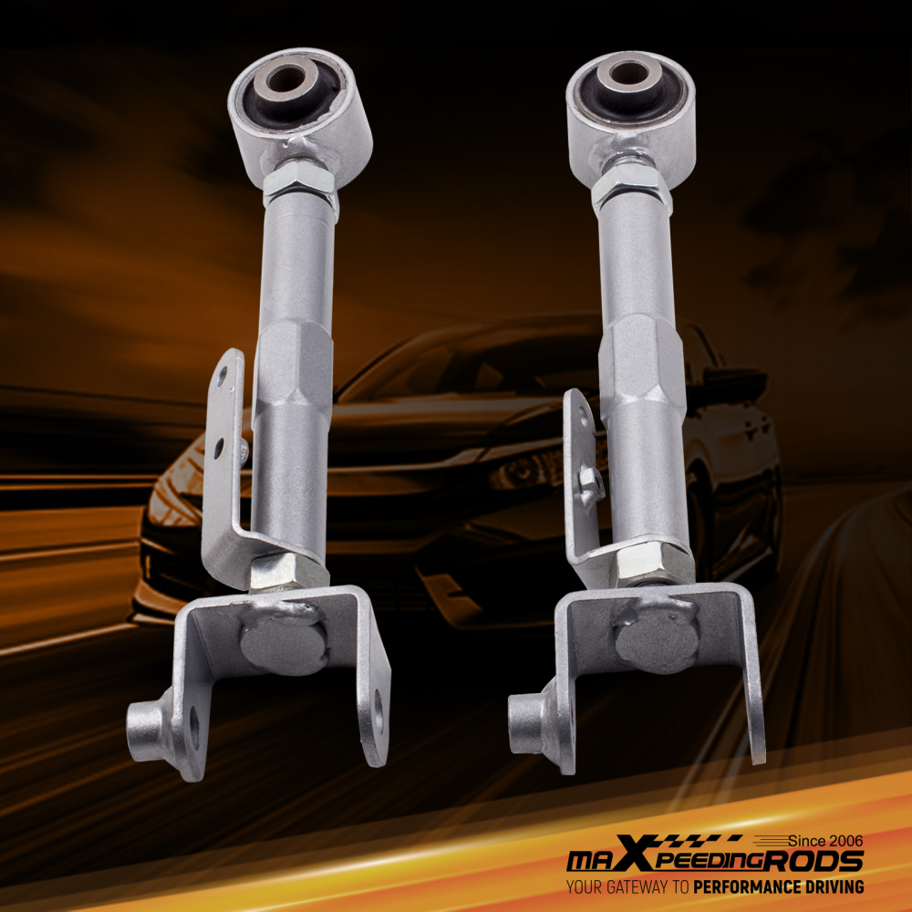 Compatible for Honda CRV 2002 - 2006 Silver Pair Rear Adjustable Camber Control Arms Kit suspension arms