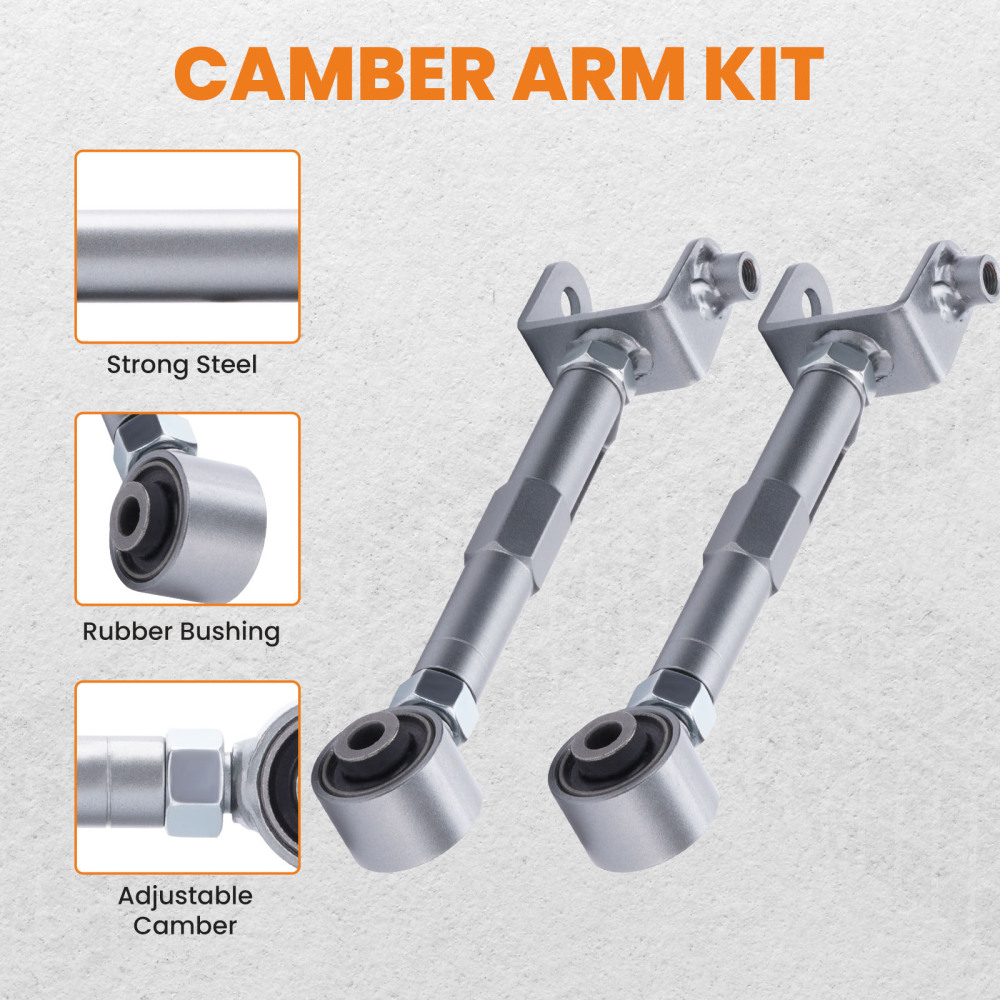2Pcs Rear Suspension Adjustable Camber Control Arms Kit compatible for Honda CRV 02-06 suspension arms