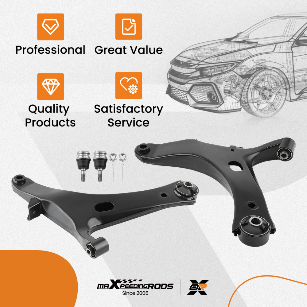 Front Lower Control Arms Kit For 2008-2011 compatible for Subaru Impreza 2003-08 Legacy Outback