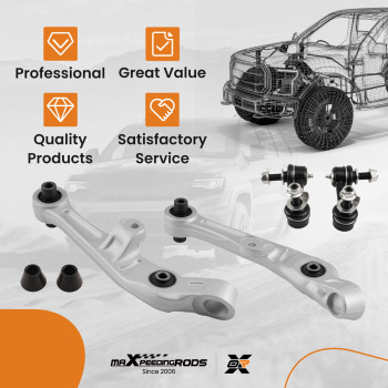 2x Front Lower Control Arms + 2x Sway Bar End Link compatible for Nissan 350Z compatible for Infiniti G35