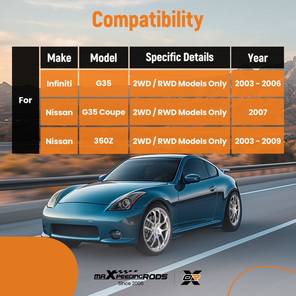 2x Front Lower Control Arms + 2x Sway Bar End Link compatible for Nissan 350Z compatible for Infiniti G35