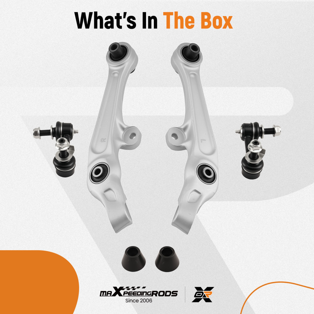 2x Front Lower Control Arms + 2x Sway Bar End Link compatible for Nissan 350Z compatible for Infiniti G35