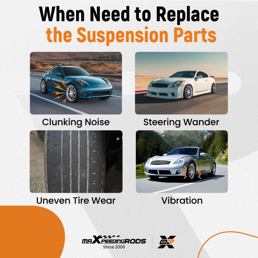 2x Front Lower Control Arms + 2x Sway Bar End Link compatible for Nissan 350Z compatible for Infiniti G35