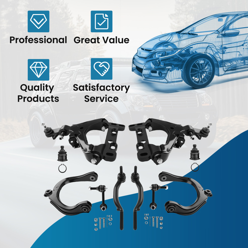 10x Front Control Arms Suspension Kit for 2003 compatible for Chevy Trailblazer compatible for EXT GMC Envoy