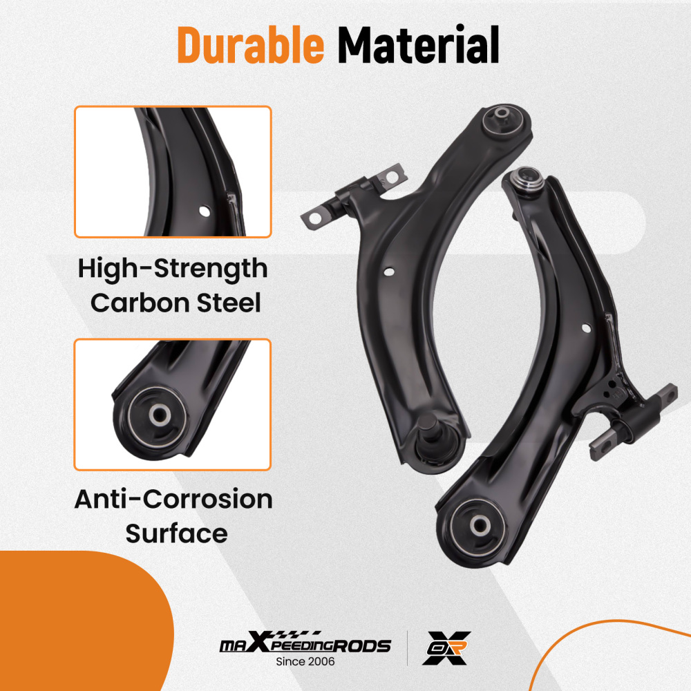 FRONT 2 SUSPENSION LOWER WISHBONE ARMS PAIR LHRH compatible for NISSAN QASHQAI 2007-2013