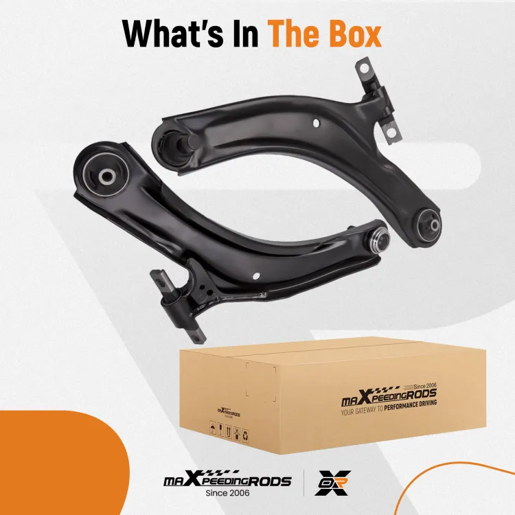 2x Bras Suspension Avant Inférieur + 2x Barres Liaison - Compatible Nissan Qashqai X-Trail Renault Koleos
