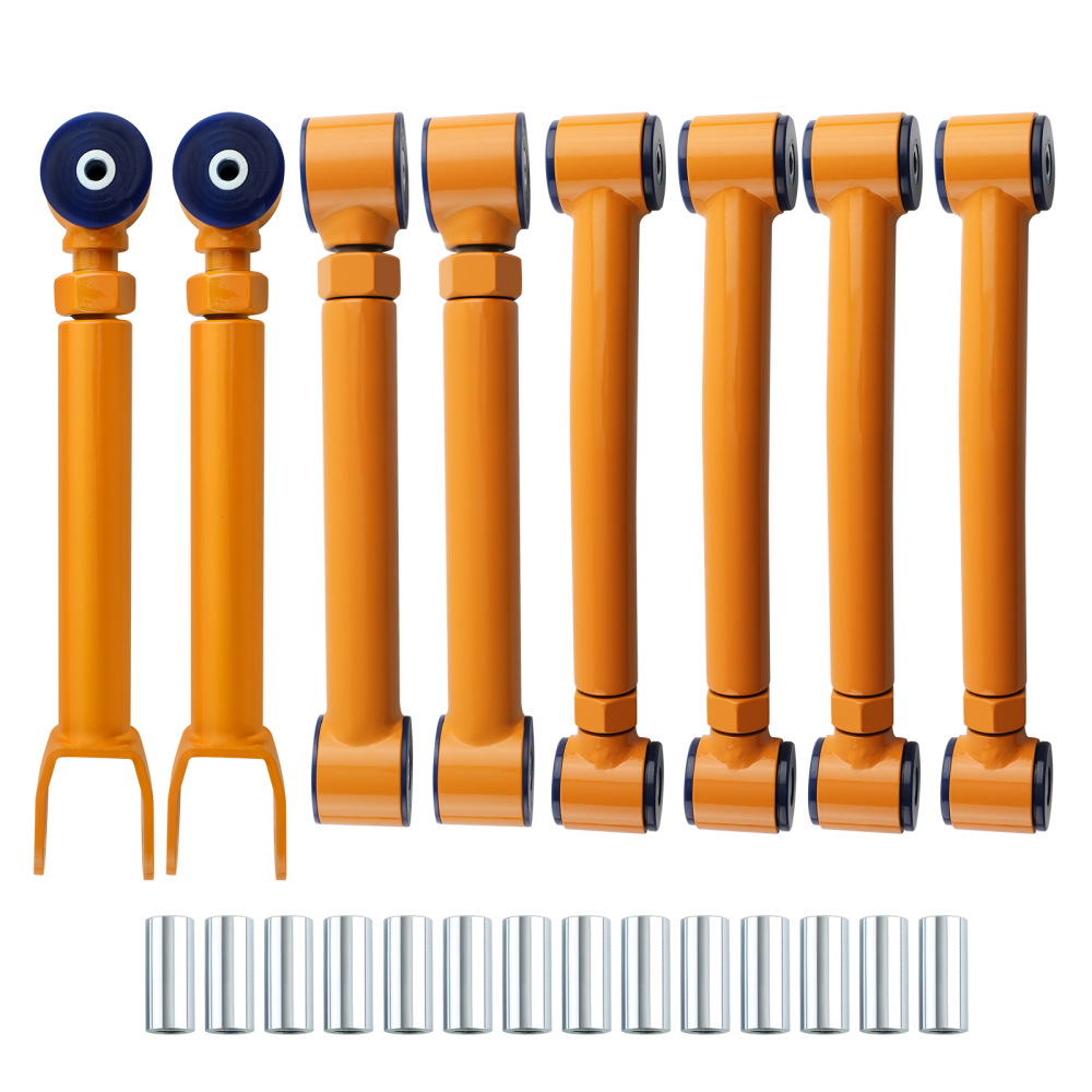 2x Front Upper + 2x Rear Upper +4x lower Control Arms compatible for Jeep Wrangler TJ 97-06