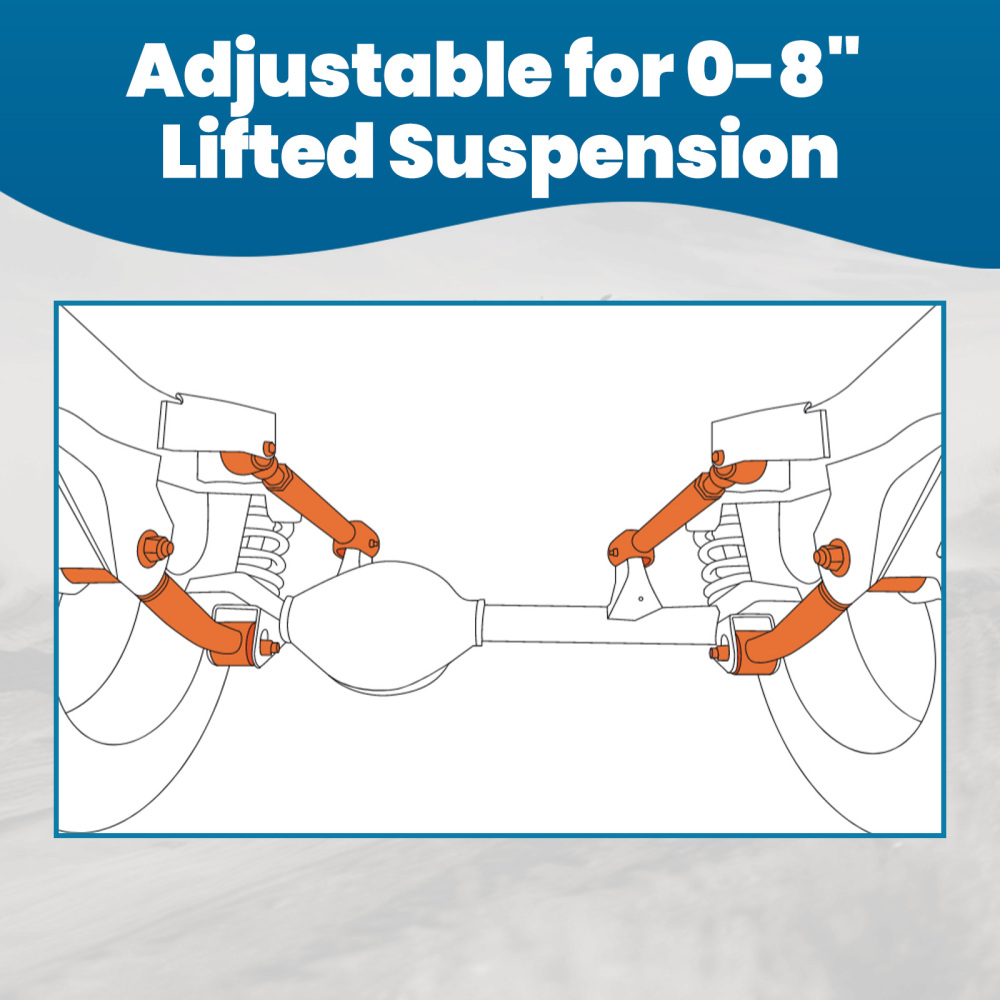 2x Front Upper + 2x Rear Upper +4x lower Control Arms compatible for Jeep Wrangler TJ 97-06