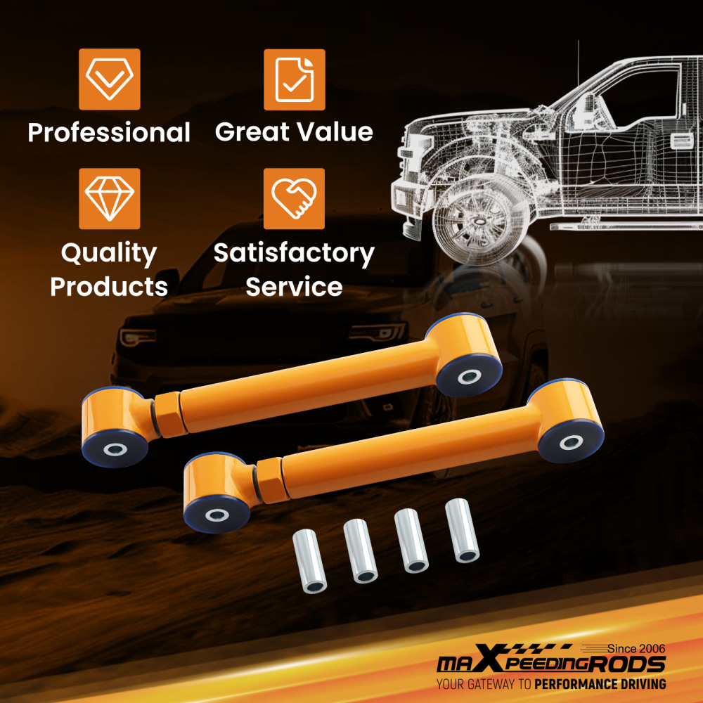 1 Pair Rear Upper Adjustable Control Arm Arms compatible for Jeep Wrangler TJ 1997-2006