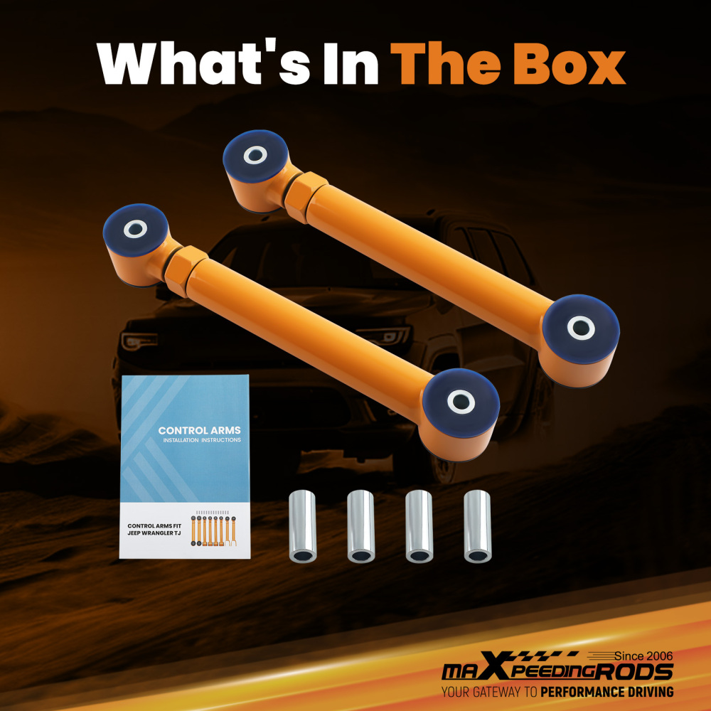 1 Pair Rear Upper Adjustable Control Arm Arms compatible for Jeep Wrangler TJ 1997-2006