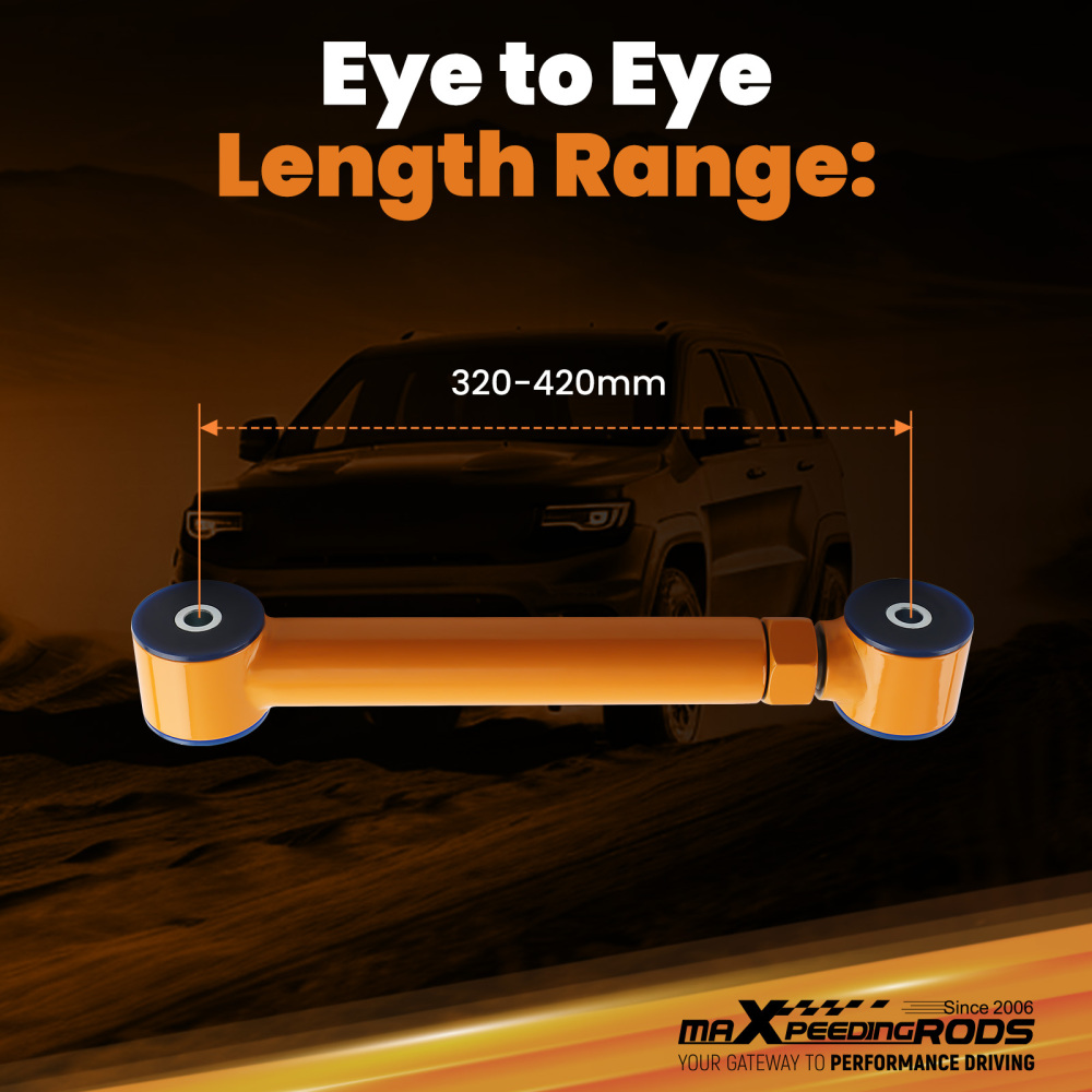 1 Pair Rear Upper Adjustable Control Arm Arms compatible for Jeep Wrangler TJ 1997-2006