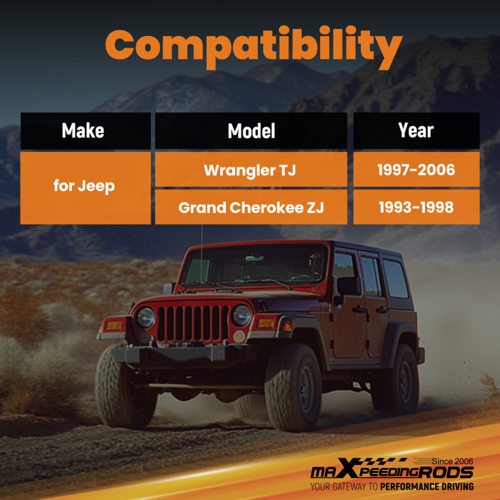 1 Pair Rear Upper Adjustable Control Arm Arms compatible for Jeep Wrangler TJ 1997-2006