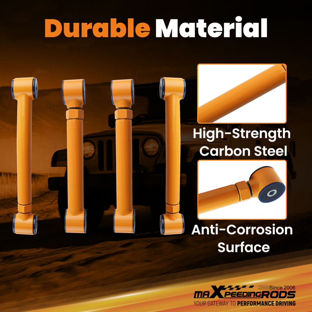 4x Adjustable Control Arm compatible for Jeep Wrangler TJ Grand Cherokee ZJ Control Arms