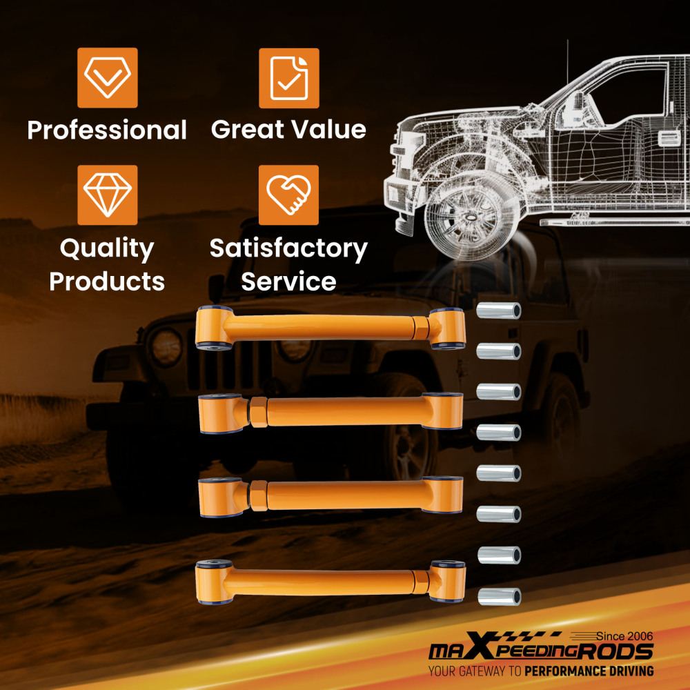 4x Adjustable Control Arm compatible for Jeep Wrangler TJ Grand Cherokee ZJ Control Arms