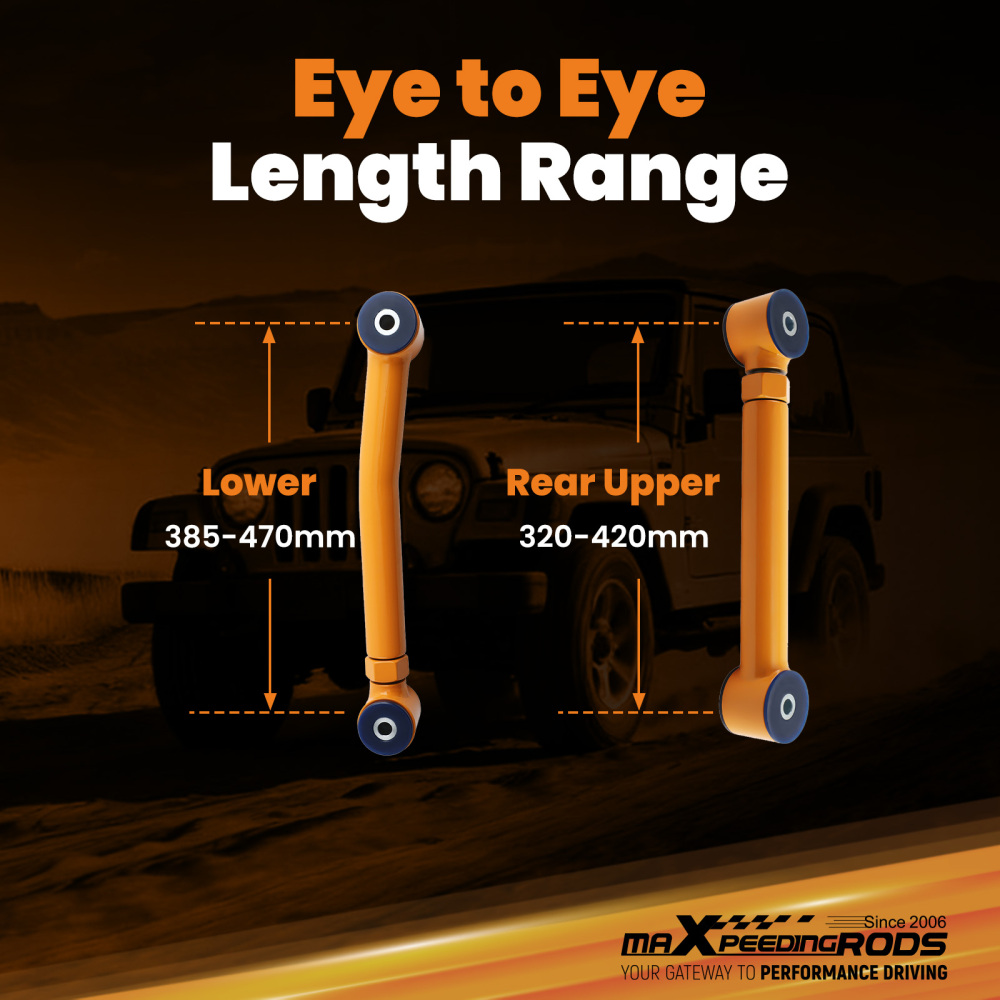 4x Adjustable Control Arm compatible for Jeep Wrangler TJ Grand Cherokee ZJ Control Arms