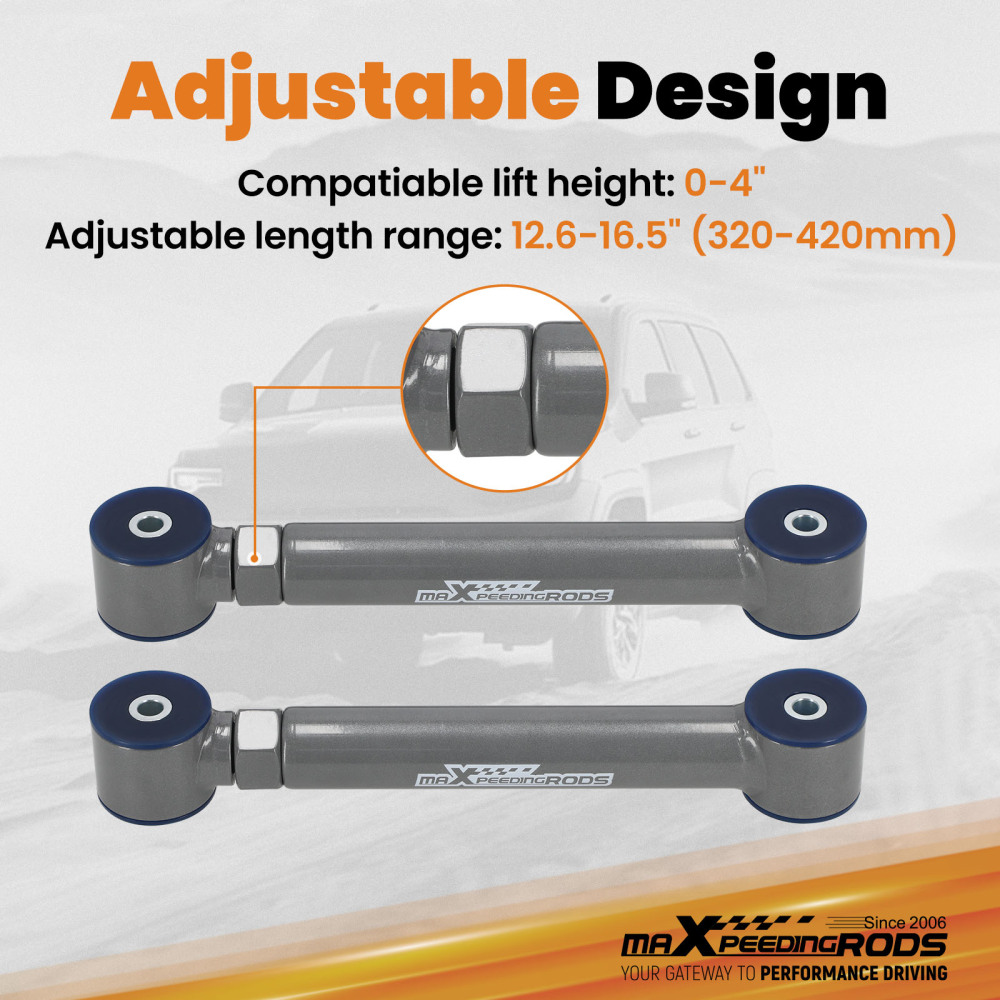 BRAS DE CONTRÔLE SUPÉRIEUR ARRIÈRE+BARRE DE TRACTION AVANT compatible pour JEEP WRANGLER TJ