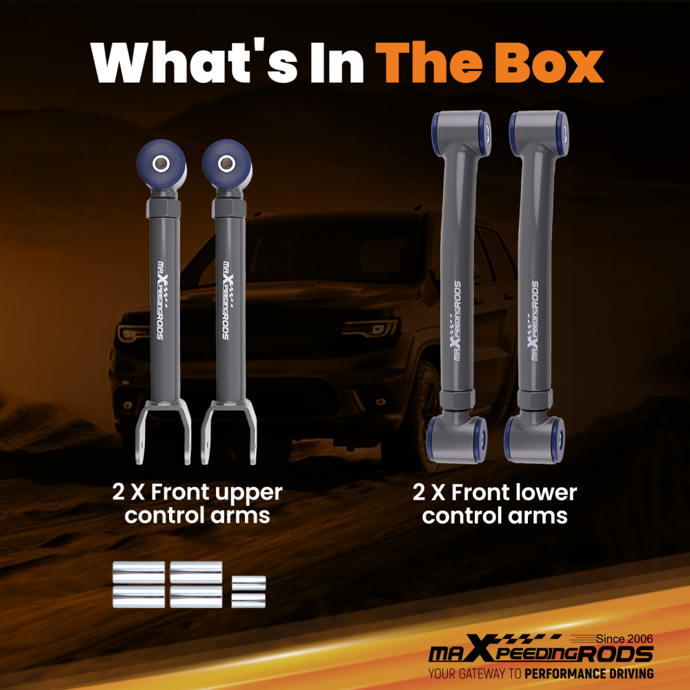 4X ADJUSTABLE CONTROL ARMS 0- 8 compatible for JEEP CHEROKEE XJ WRANGLER TJ GRAND CHEROKEE