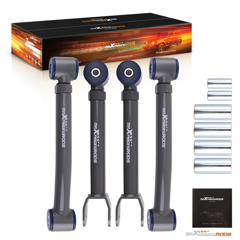 4PCS FRONT UPPER LOWER ADJUSTABLE CONTROL ARMS compatible for JEEP WRANGLER TJ CHEROKEE XJ