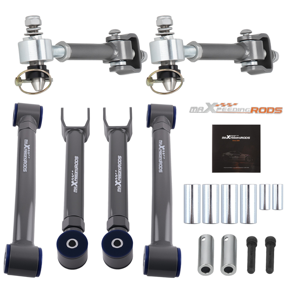 6Pc for 84-01 compatible for Jeep Cherokee XJ Adjustable Front UpperLower Control Arm Sway Bar