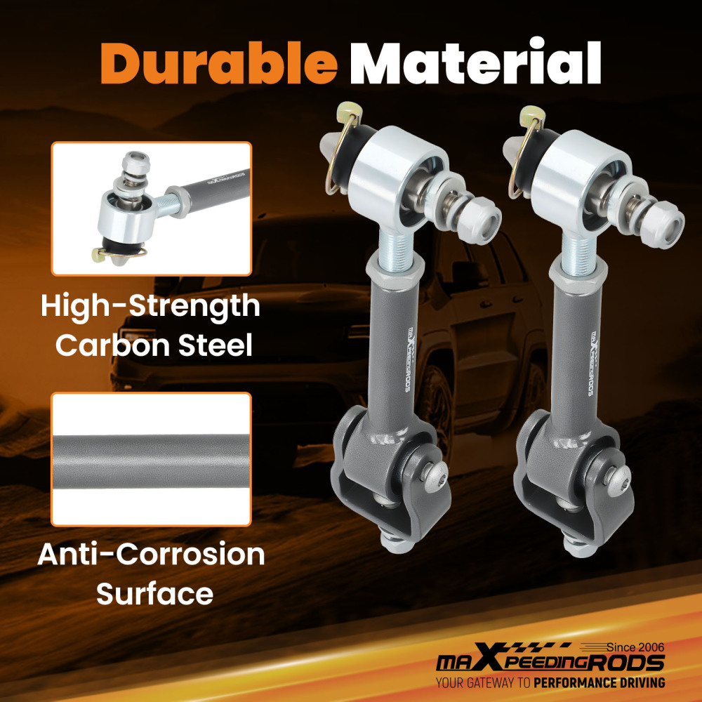 6Pc for 84-01 compatible for Jeep Cherokee XJ Adjustable Front UpperLower Control Arm Sway Bar