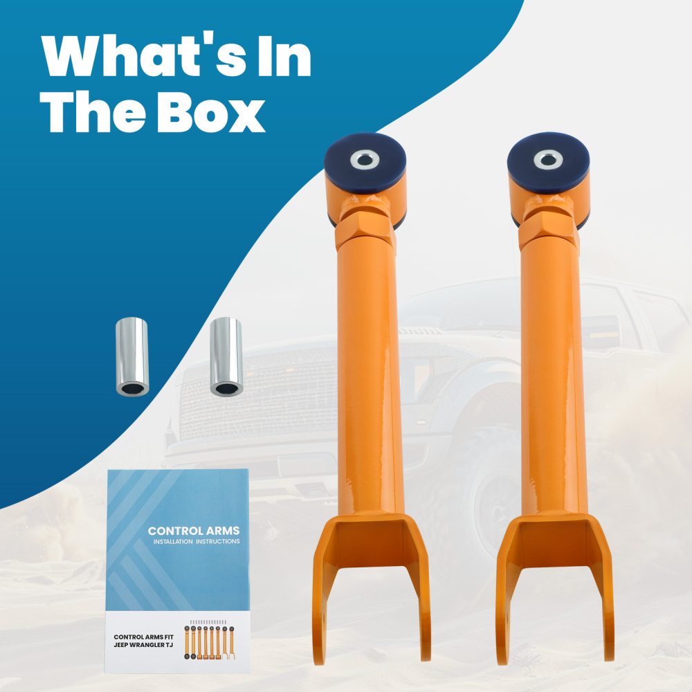 Front Upper Adjustable Control Arm Set 0-8 Lift compatible for Jeep Wrangler TJ 1997