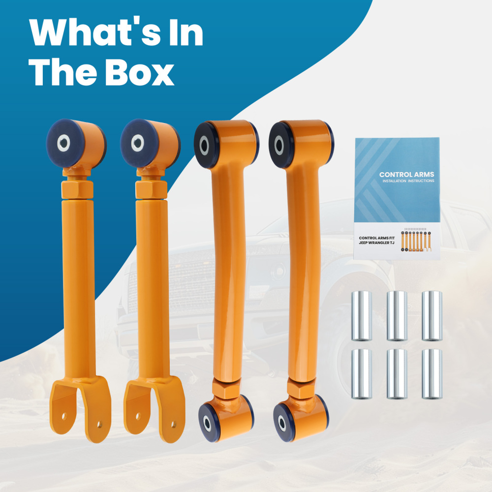 4Pcs Front UpperLower Adjustable Control Arms compatible for Jeep Cherokee XJ 1986-2001